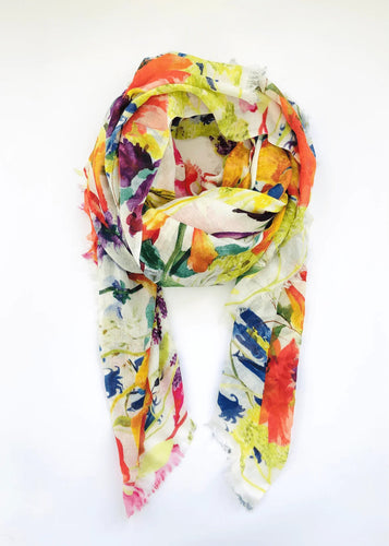 Bright floral scarf/shawl